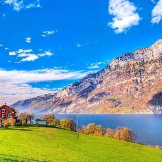 Spring mountain lake wallpaper