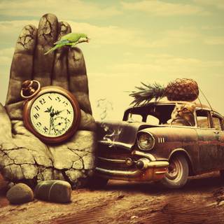 A rusty car wallpaper