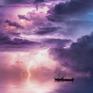 Cool lightning boats wallpaper