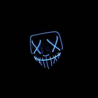 Neon Halloween mask wallpaper