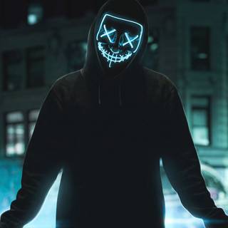 Neon Halloween mask wallpaper