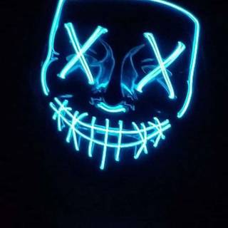 Neon Halloween mask wallpaper