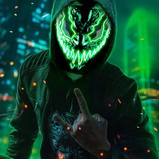 Neon Halloween mask wallpaper