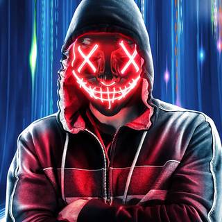 Neon Halloween mask wallpaper