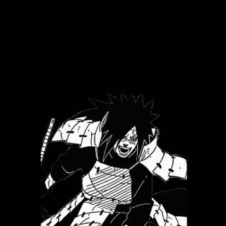 Madara Uchiha black and white wallpaper