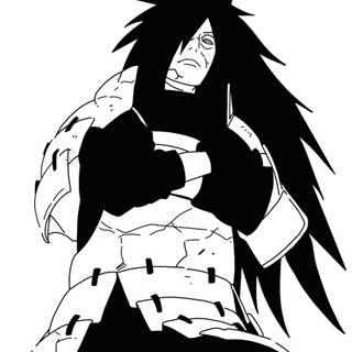 Madara Uchiha black and white wallpaper