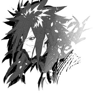 Madara Uchiha black and white wallpaper