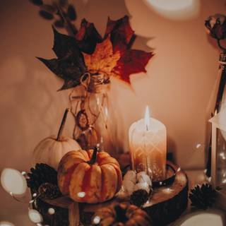 Autumn candles wallpaper