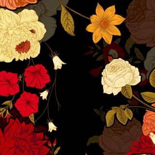 Autumn floral wallpaper
