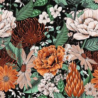 Autumn floral wallpaper