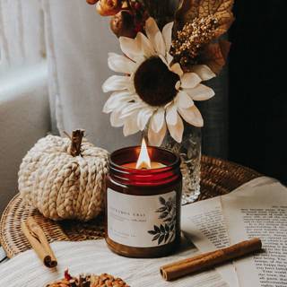 Autumn candles wallpaper