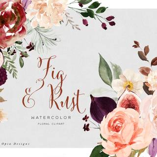 Autumn floral wallpaper