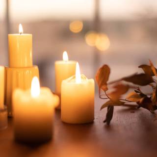 Autumn candles wallpaper