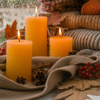 Autumn candles wallpaper