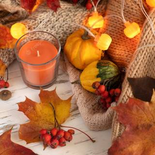 Autumn candles wallpaper