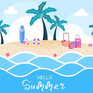 Hello summer tropical wallpaper