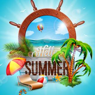 Hello summer tropical wallpaper