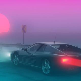 Summer retrowave wallpaper