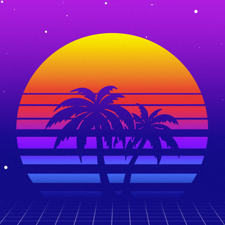 Summer retrowave wallpaper