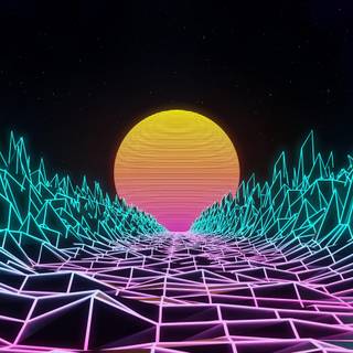 Summer retrowave wallpaper