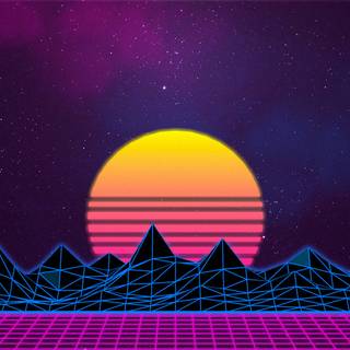 Summer retrowave wallpaper