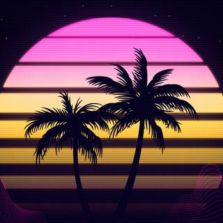 Summer retrowave wallpaper