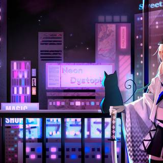 4k neon anime wallpaper