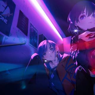 4k anime neon wallpaper
