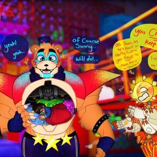 Glamrock Freddy and Gregory wallpaper