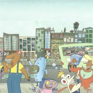 Sheep in the Big City wallpaper