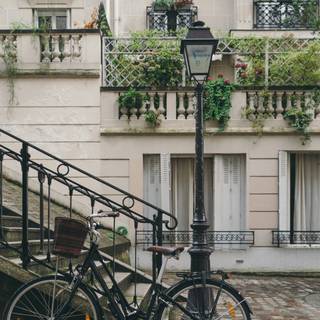 Vintage phone city wallpaper