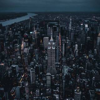 Vintage phone city wallpaper