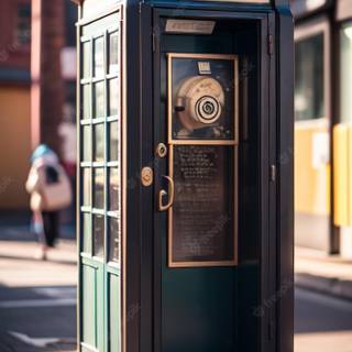 Vintage phone city wallpaper