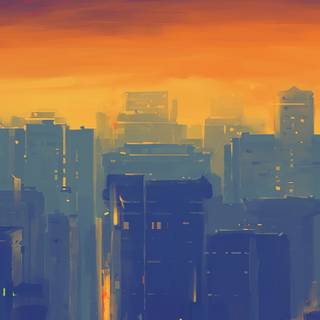 Vintage phone city wallpaper