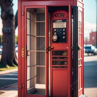 Vintage phone city wallpaper