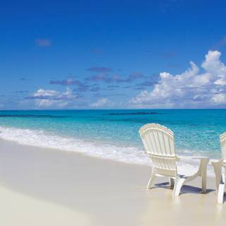 Summer beach chairs wallpaper