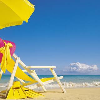 Summer beach chairs wallpaper