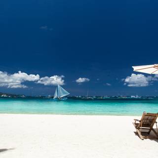 Summer beach chairs wallpaper