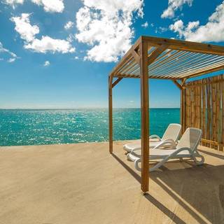 Summer beach chairs wallpaper