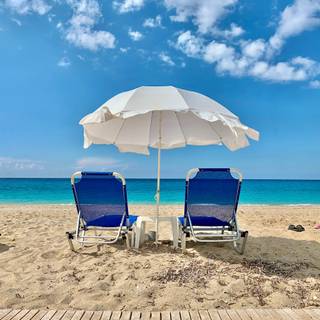 Summer beach chairs wallpaper