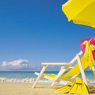 Summer beach chairs wallpaper