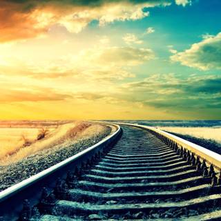 Summer railroad wallpaper