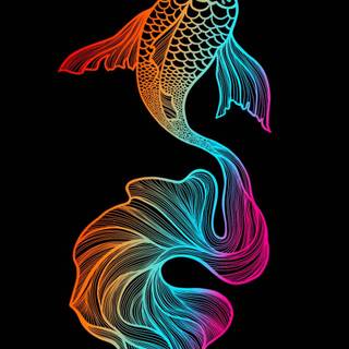 Fish drawing wallpaper