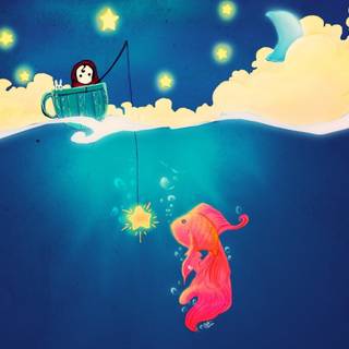 Fish drawing wallpaper