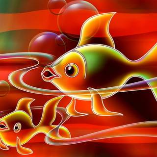 Fish drawing wallpaper