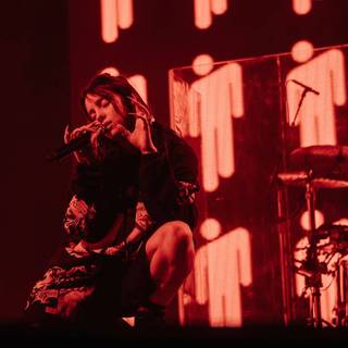 Billie Eilish red computer wallpaper