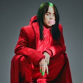 Billie Eilish red computer wallpaper