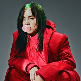 Billie Eilish red computer wallpaper
