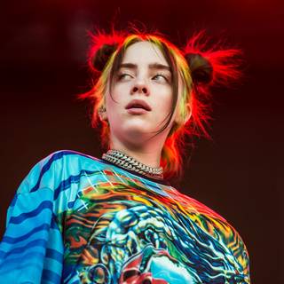 Billie Eilish red computer wallpaper