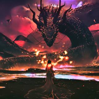 Fire dragon 4k desktop wallpaper